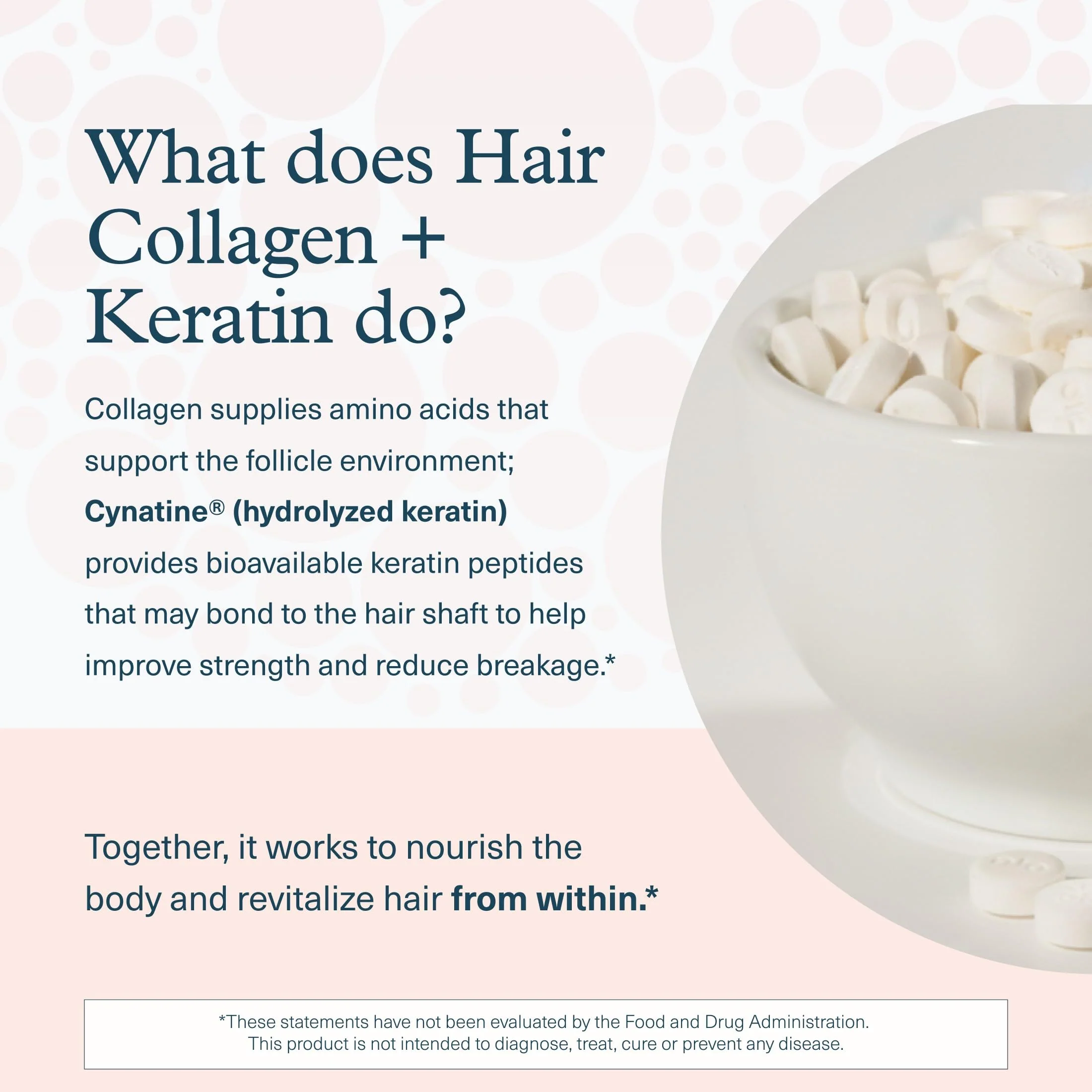 Youtheory Hair Collagen + Keratin - Advanced Collagen & Keratin Supplement - Supports Hair Growth & Nail Health - Aids Anti-Aging - 120 Tablets (20-Day Supply) - Image 4