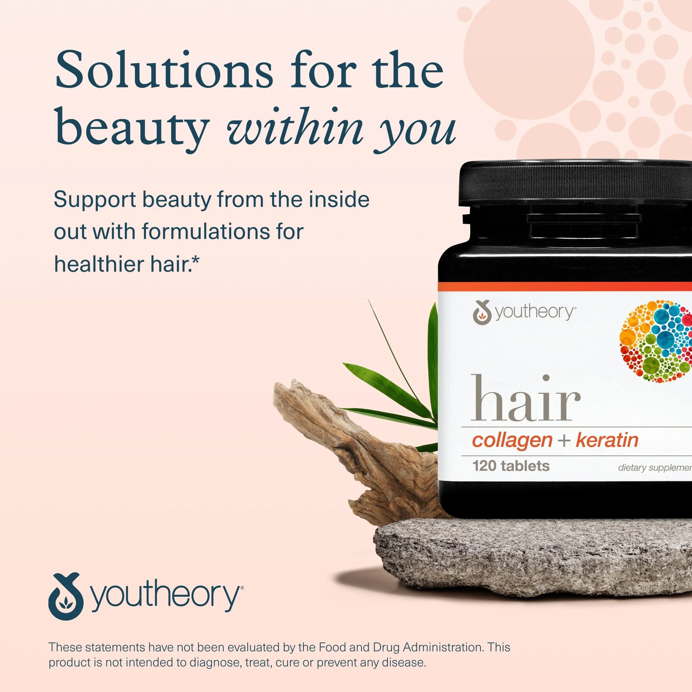 Youtheory Hair Collagen + Keratin - Advanced Collagen & Keratin Supplement - Supports Hair Growth & Nail Health - Aids Anti-Aging - 120 Tablets (20-Day Supply) - Image 7