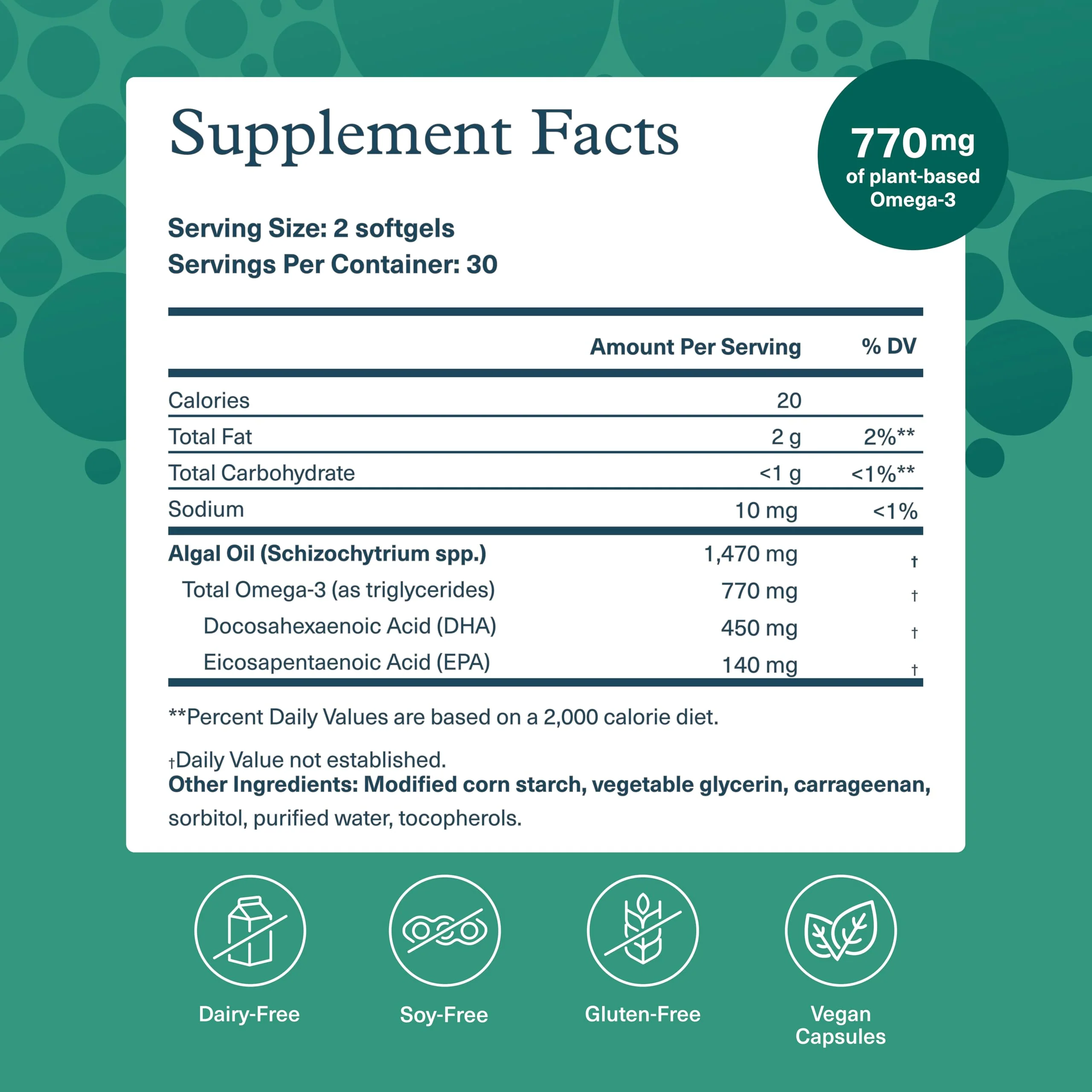 Youtheory Ocean-Friendly Omega - Algae Omega 3 Supplement with EPA & DHA - Supports Brain & Eye Health* - Plant-Based - for Pescatarian & Vegan Diets - 60 Softgels (30-Day Supply) - Image 7