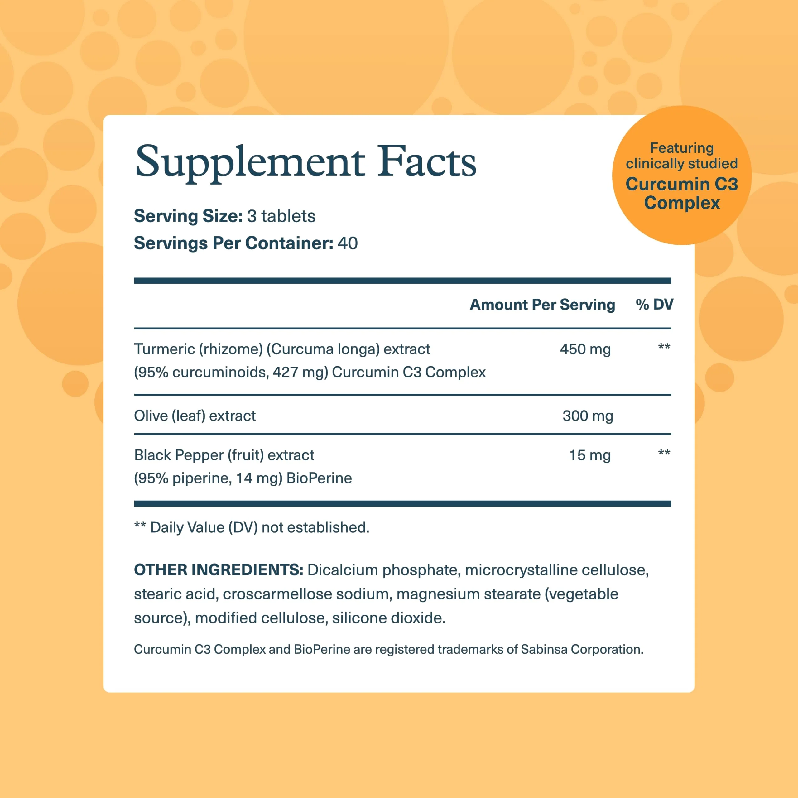 Youtheory Turmeric - 450 mg - with Black Pepper & Olive Leaf - Supports Joint & Brain Health* - Contains Bioenhancers, Curcuminoids & Herbal Extracts - 120 Tablets (40-Day Supply) - Image 7