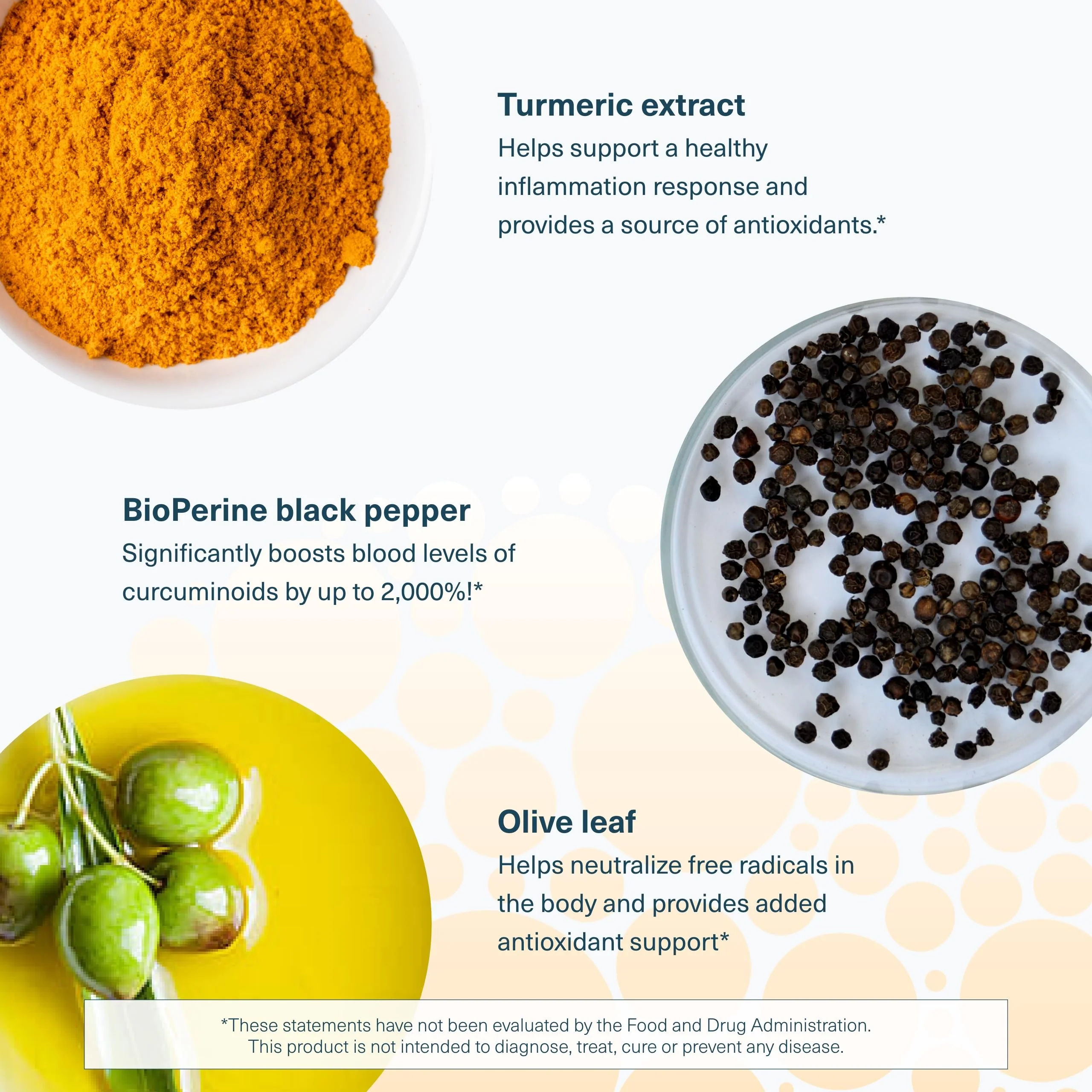 Youtheory Turmeric - 450 mg - with Black Pepper & Olive Leaf - Supports Joint & Brain Health* - Contains Bioenhancers, Curcuminoids & Herbal Extracts - 60 Tablets (20-Day Supply) - Image 4