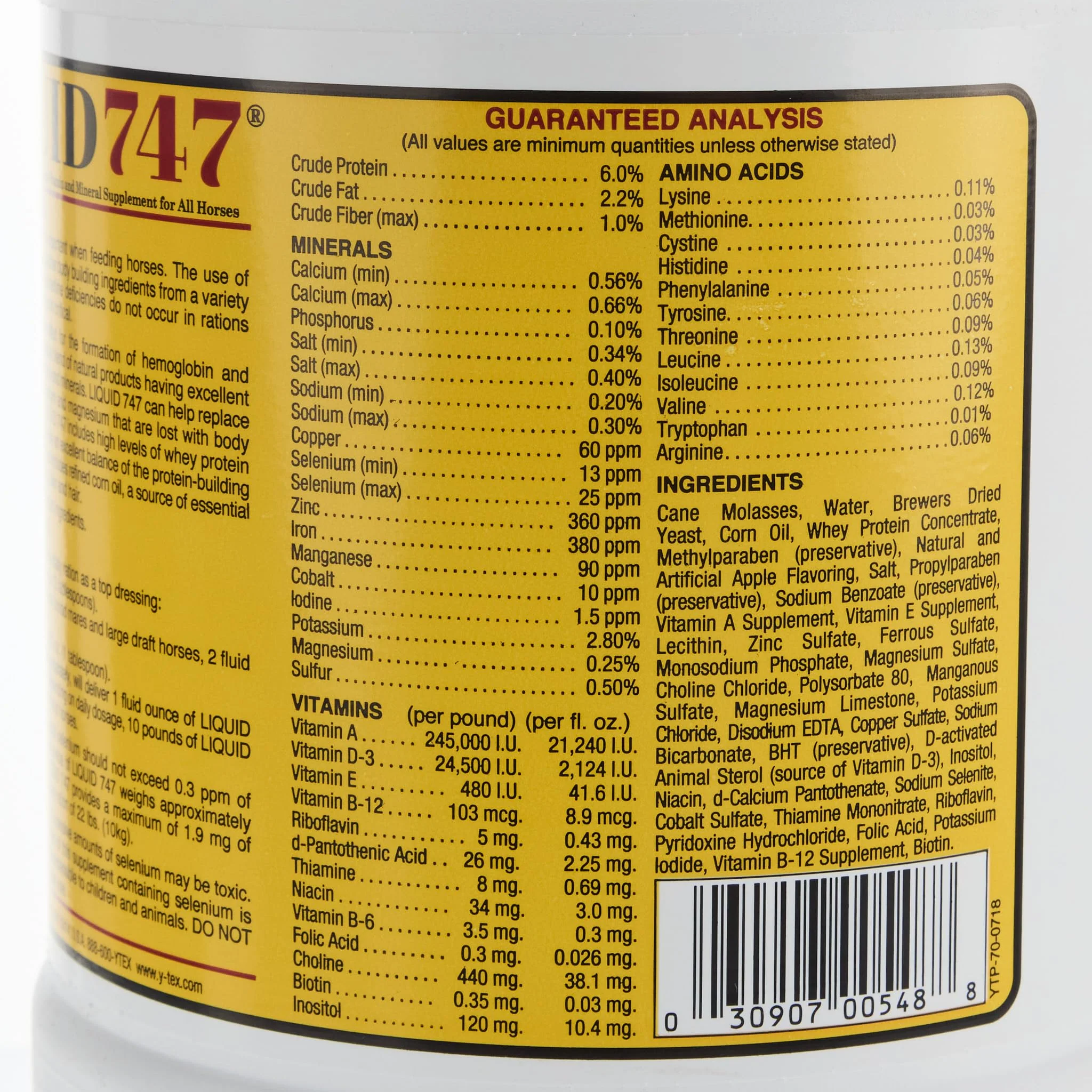 YTEX Equine D GAL Tuttle's Liquid 747 Feed Supplement - Image 2