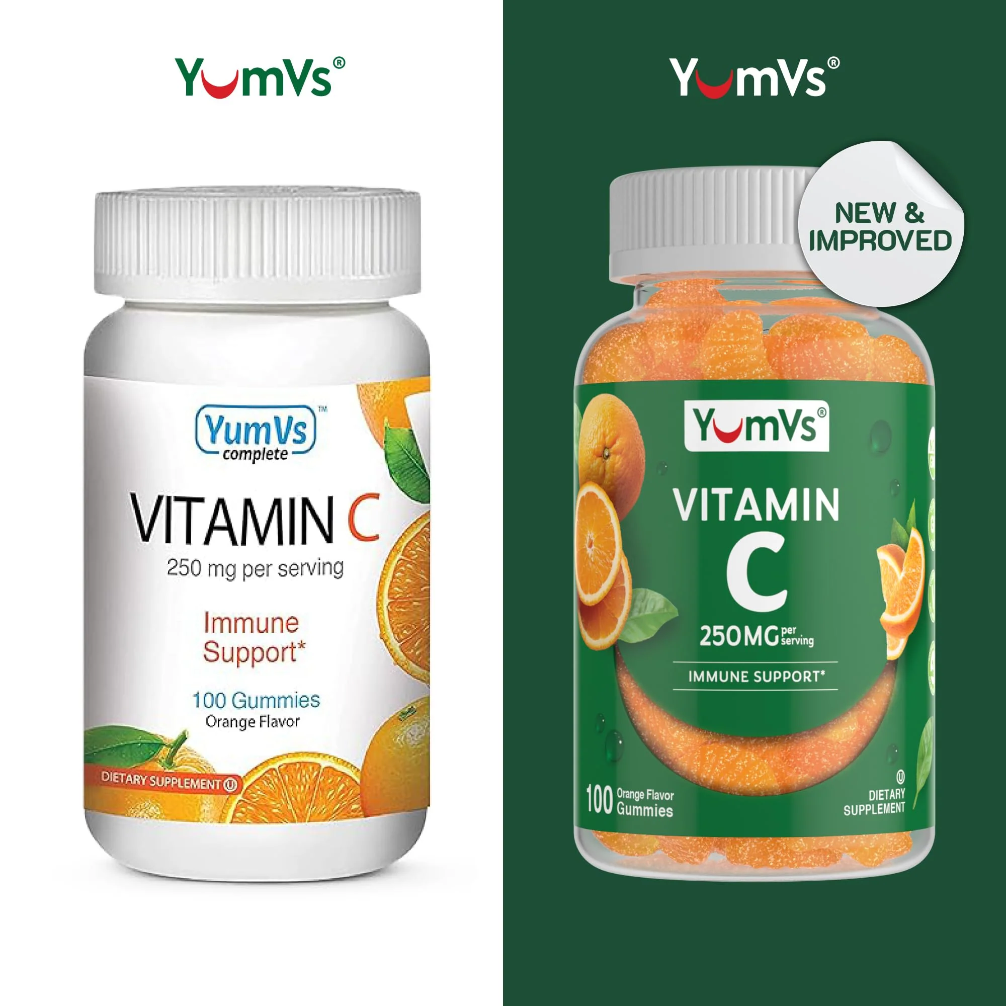 YUM-V'S Vitamin C Gummies for Adults - 250 mg Yummy Vitamin C Gummy - VIT C Gummies - Immune Support Supplement -Orange Flavored Kosher, Halal, Gluten Free (100 Count) - Image 2