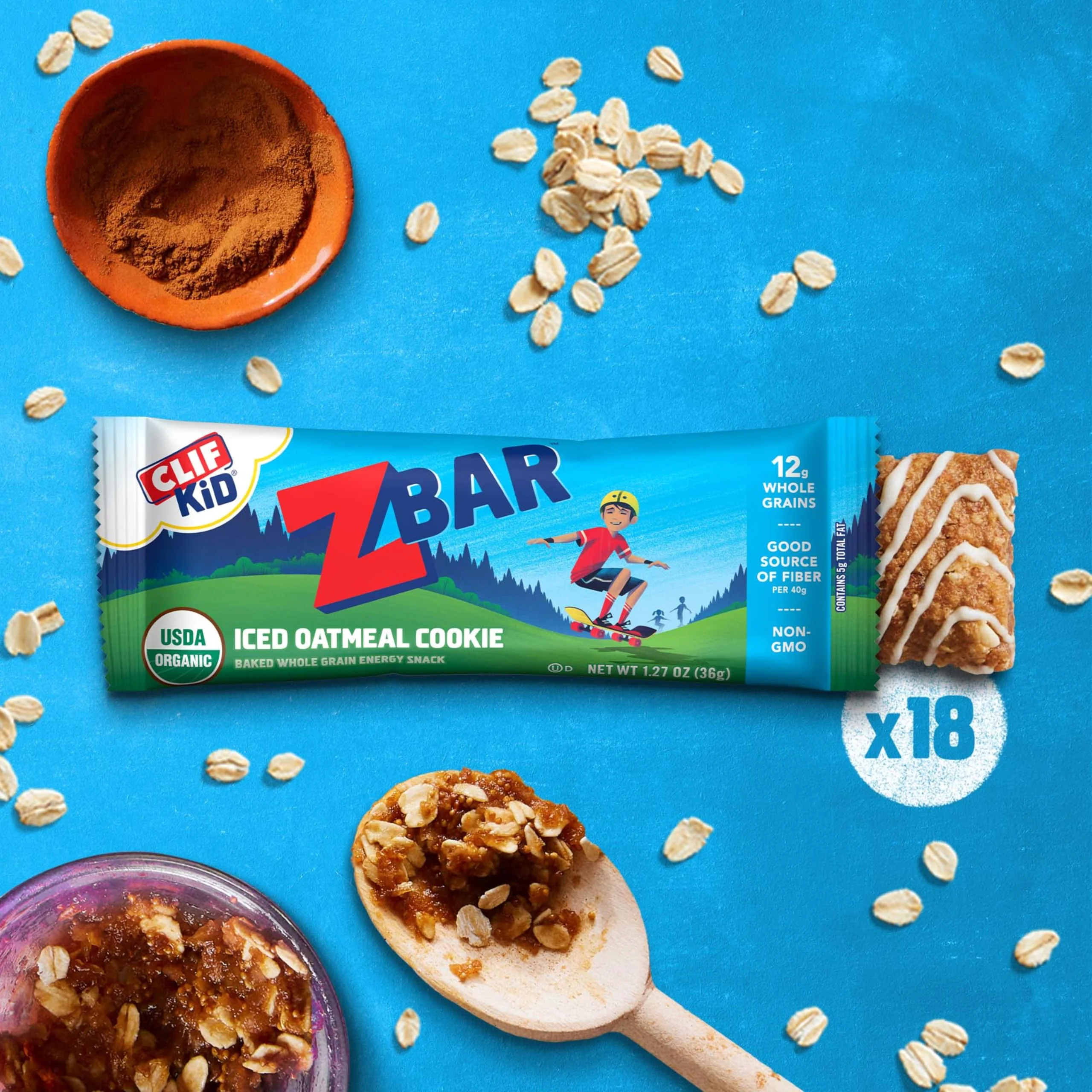 Zbar - Iced Oatmeal Cookie - Soft-Baked Energy Snack Bars - Non-GMO - 12g Whole Grains - USDA Organic Granola Bars (18 Pack) - Image 18