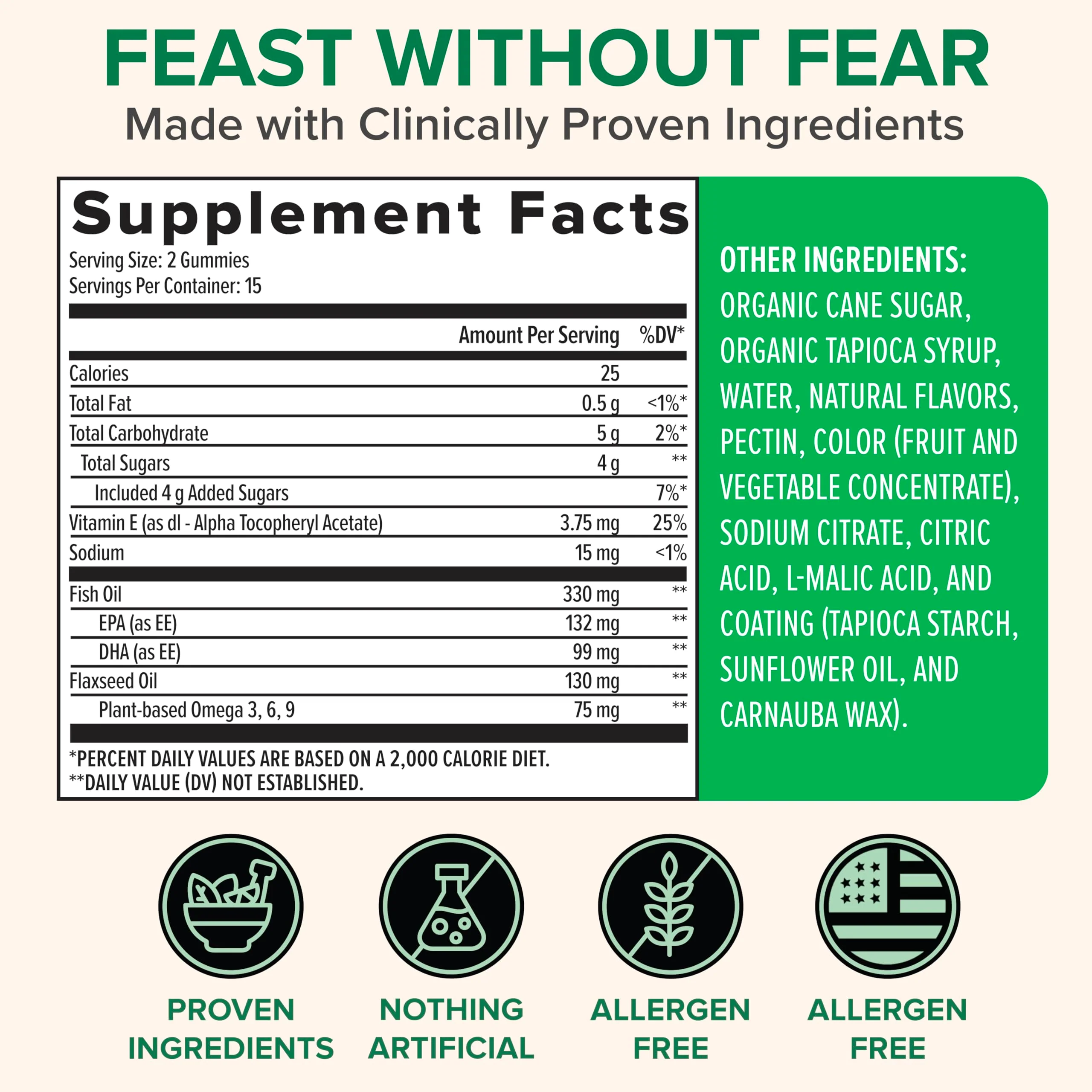 Zenwise Health Omega 3 Gummy Supplement - Burpless Omega 3 Supplement with DHA & EPA Fatty Acids for Immune Health - Sustainably Sourced Fish Oil, Flaxseed Oil & Vitamin E - 30 Gummies - Image 6