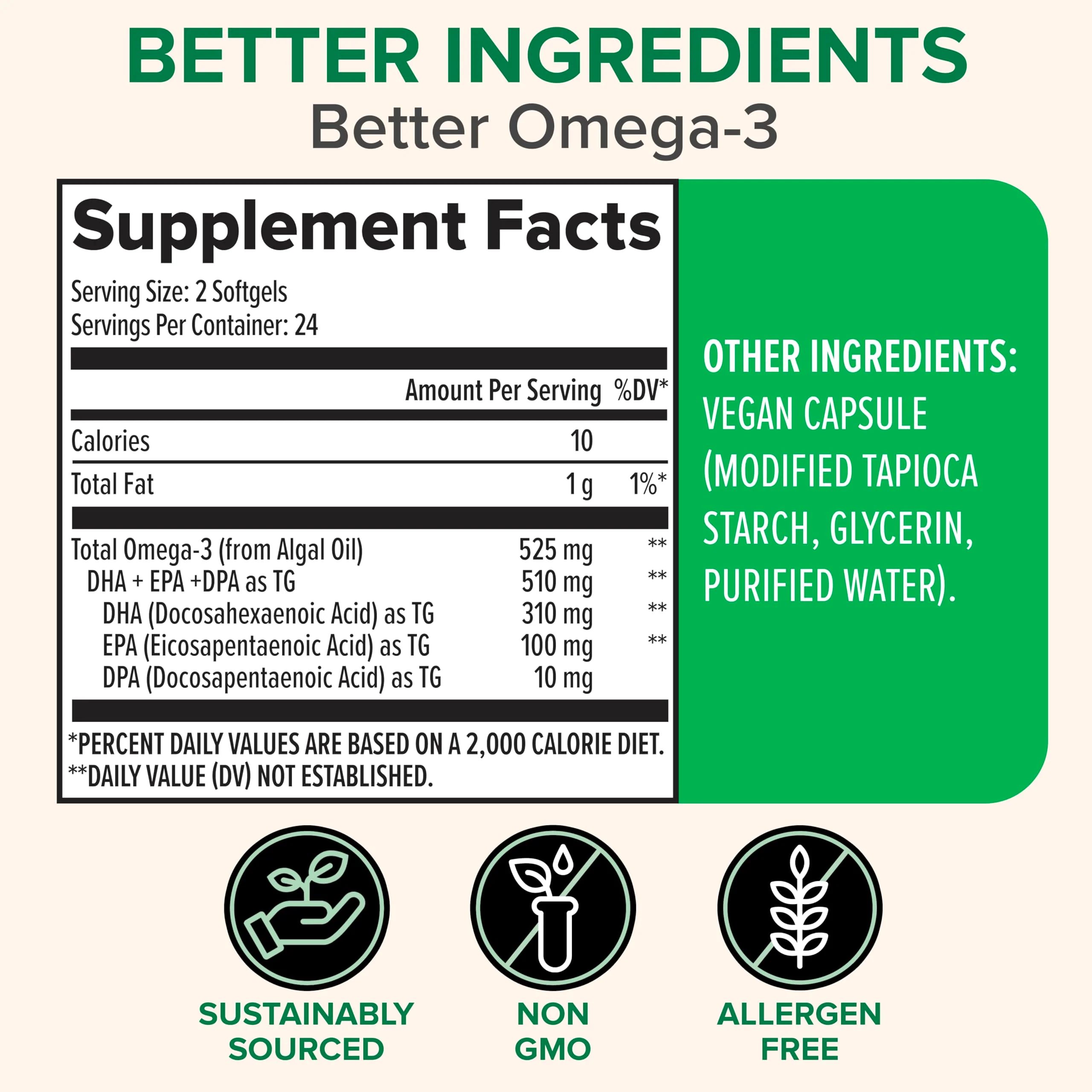 Zenwise Health Vegan Omega 3 Supplement - Burpless Omega 3 Supplement with DHA, EPA & DPA Fatty Acids for Immune Health - Fish Oil Alternative from Sustainably Sourced Marine Algae Oil - 48 Softgels - Image 7