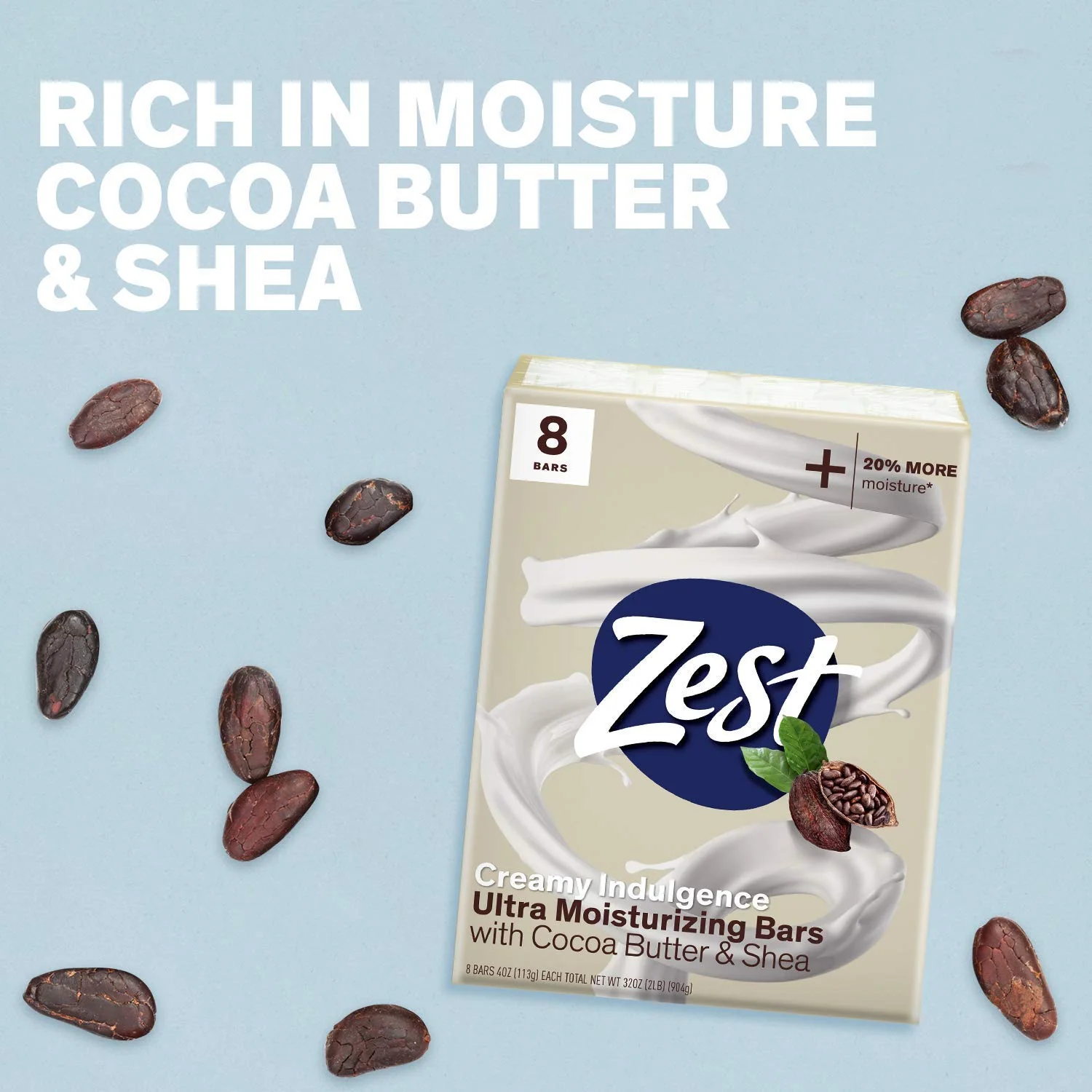Zest Bar Soap - 8 Bars - Enriched With Cocoa Butter And Shea for Ultra Moisturizing Cleansing - Leaves Your Body Feeling Silky Smooth And Deeply Moisturized - Image 4
