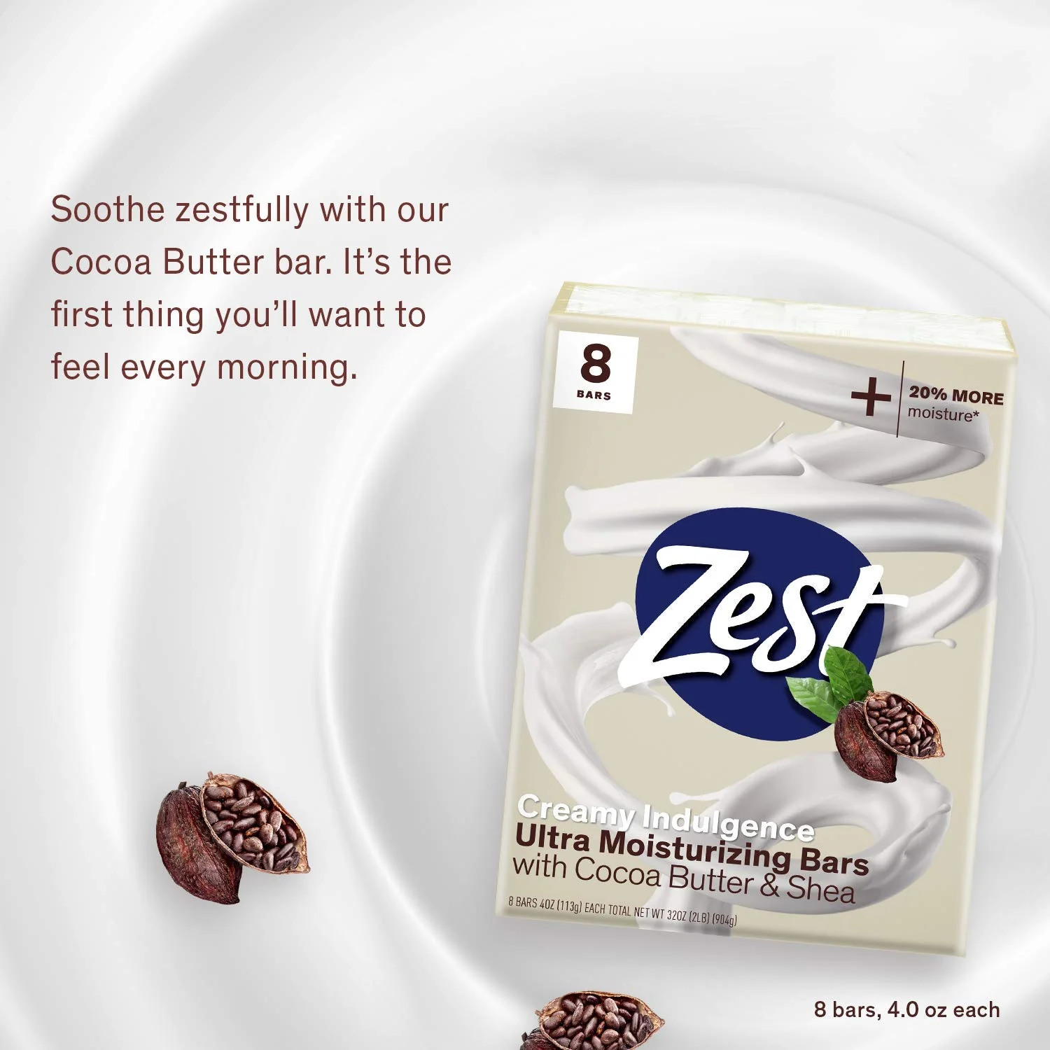 Zest Bar Soap - 8 Bars - Enriched With Cocoa Butter And Shea for Ultra Moisturizing Cleansing - Leaves Your Body Feeling Silky Smooth And Deeply Moisturized - Image 7