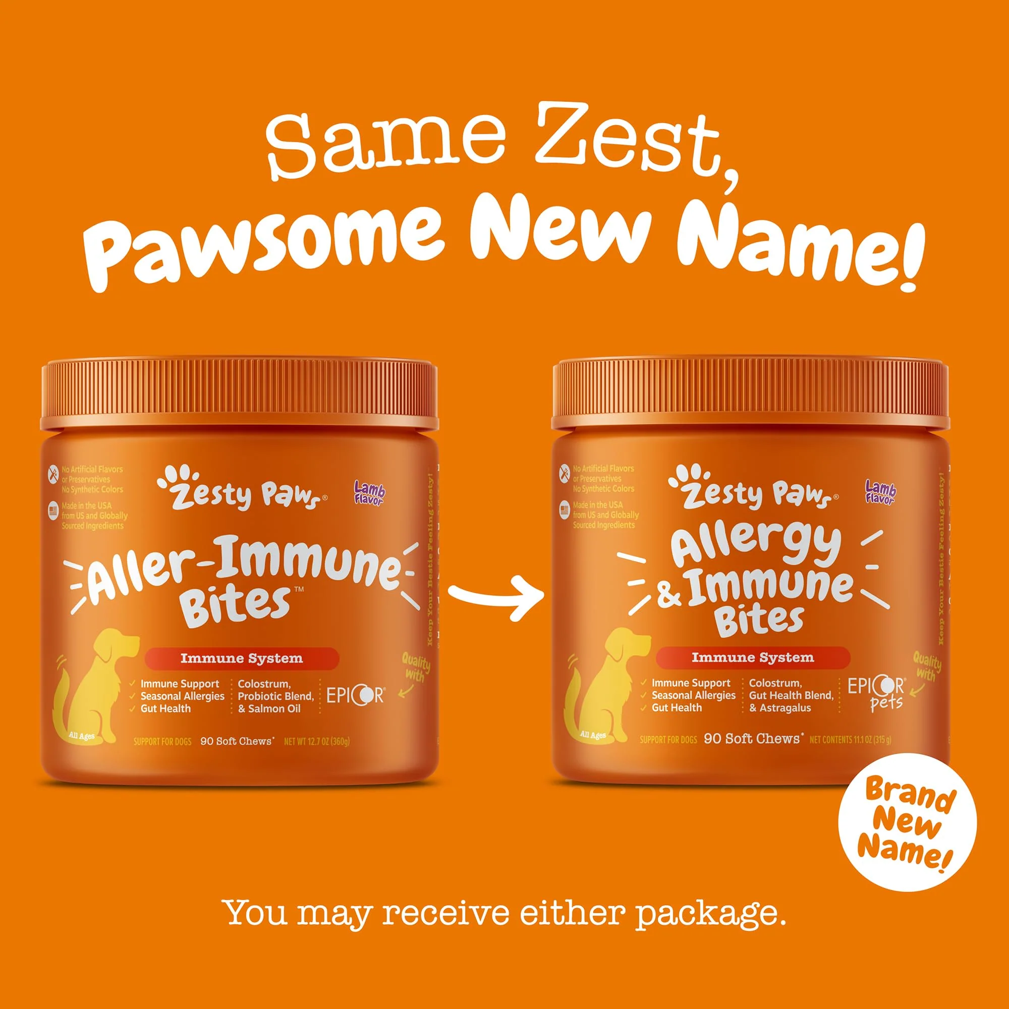 Zesty Paws Dog Allergy Relief Chews, Dog Probiotics for Itchy Skin and Ears, Peanut Butter, 90ct - Image 2