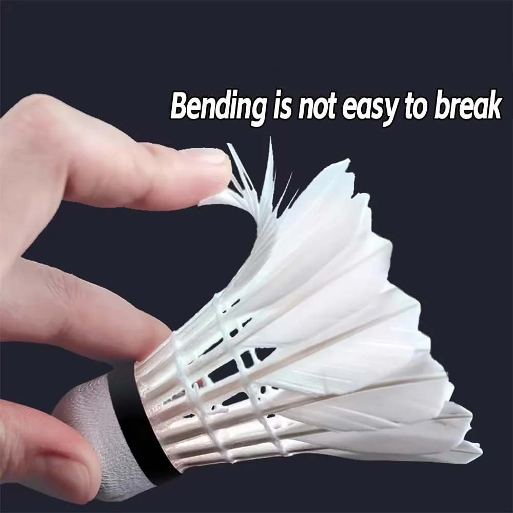 ZHENAN Goose Feather Badminton Shuttlecocks,12 Pack Feather Badminton Birdies-Hight Speed Training Birdie Ball for Indoor and Outdoor Sports,Highly Stable & Durable Shuttle Balls - Image 8