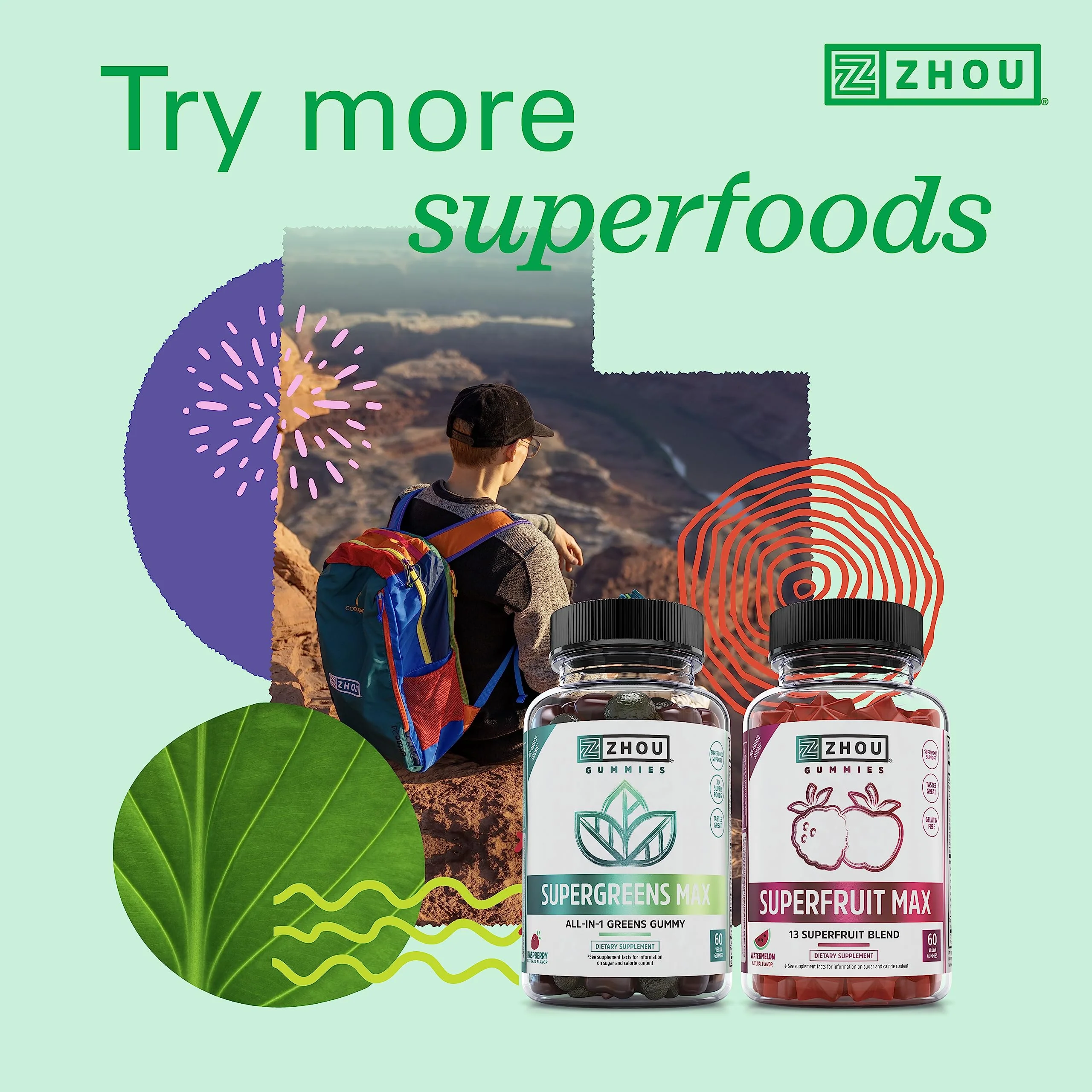 Zhou Organic Daily Greens Powder - Greens Superfood Powder for Juice, Smoothie, Super Food Drink Mix with Spirulina & Kale, Vegetables Supplement - Green Apple Flavor, 5 oz (30 Servings) - Image 3