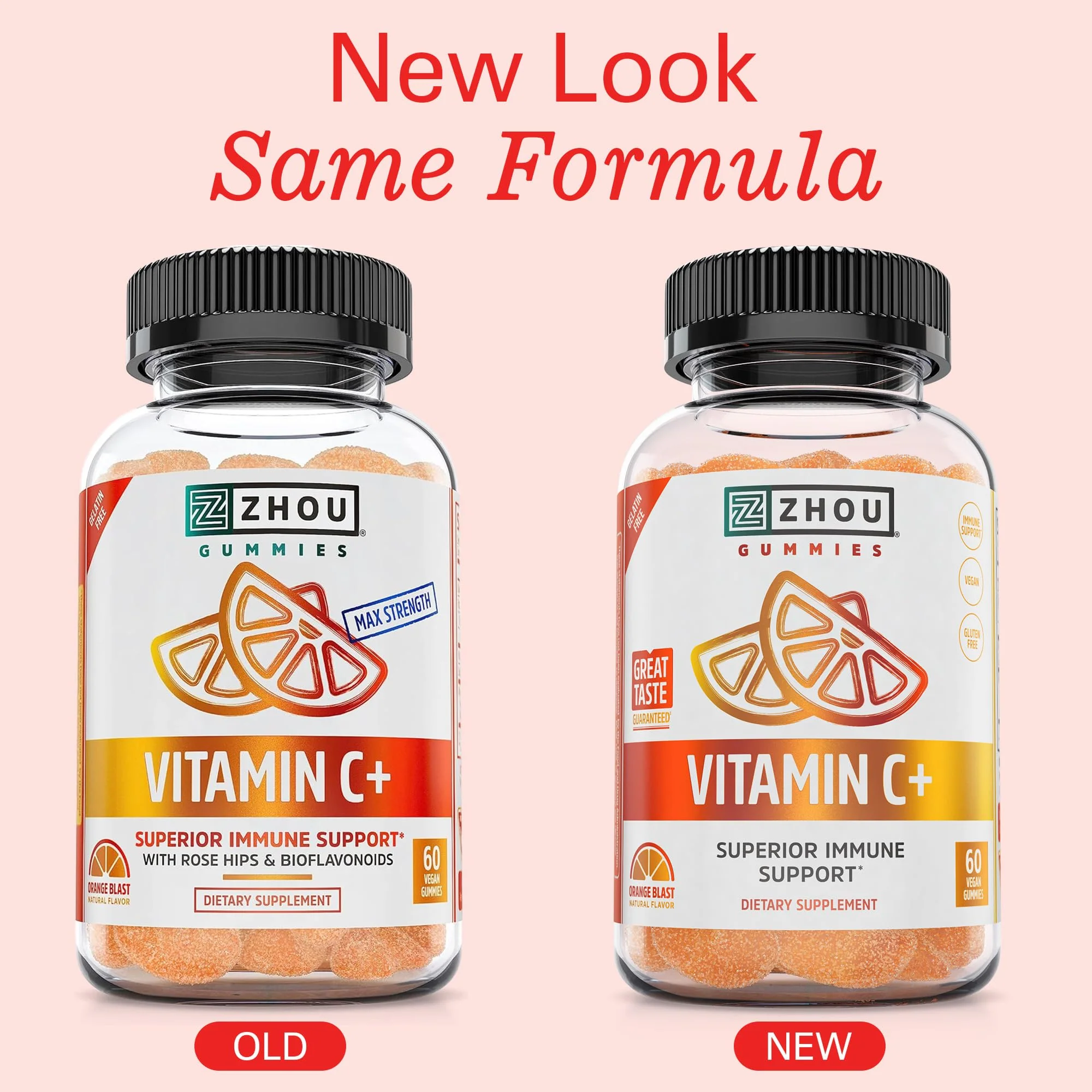 Zhou Vitamin C+ Gummies - Vitamin C Gummies for Adults and Kids, 270 mg per Gummy with Bioflavinoids and Acerola for Immune Support - 60 Vegan Gummies - Image 6