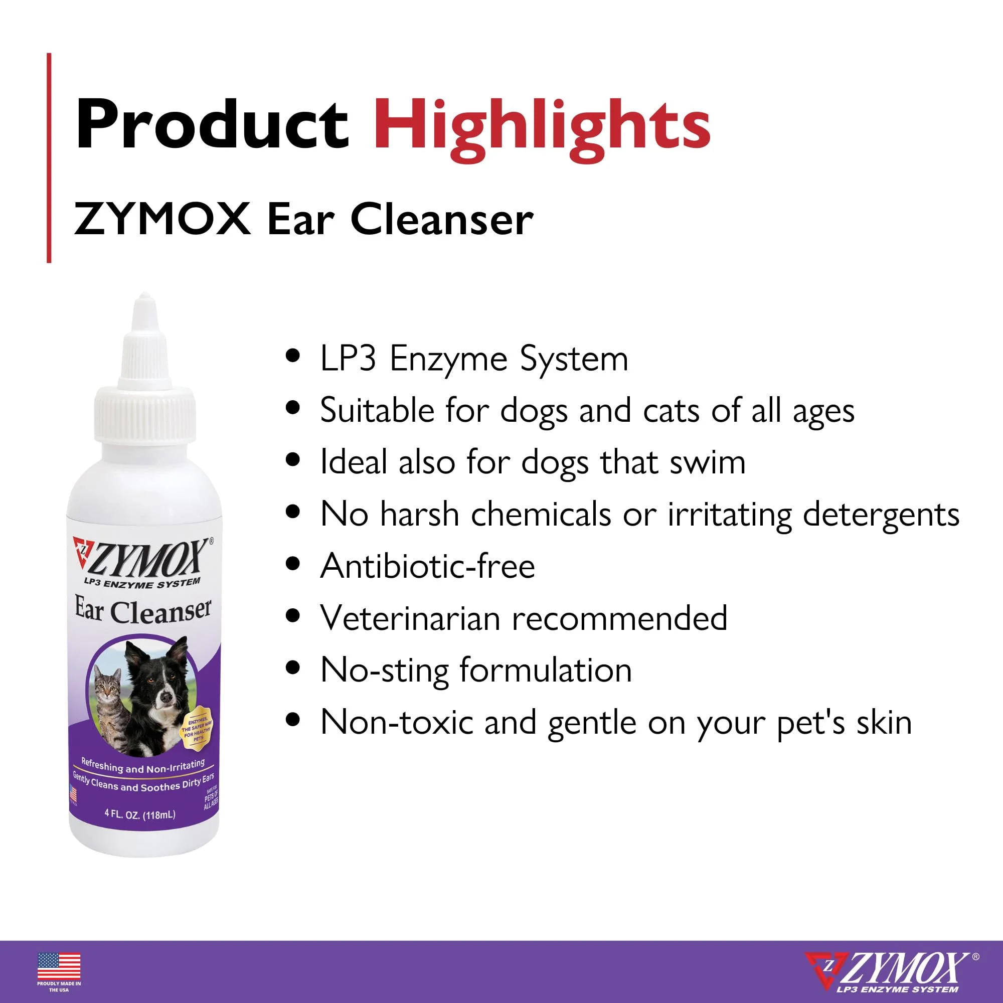 Zymox Ear Cleanser Solution for Dogs and Cats, 4oz - Image 5